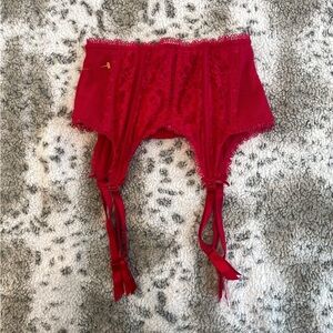 Red lace Victoria's Secret garter belt